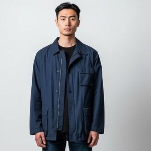 Polo Ralph Lauren Navy Blue Mens Jacket Size L Cotton Nylon Utility‎ Workwear